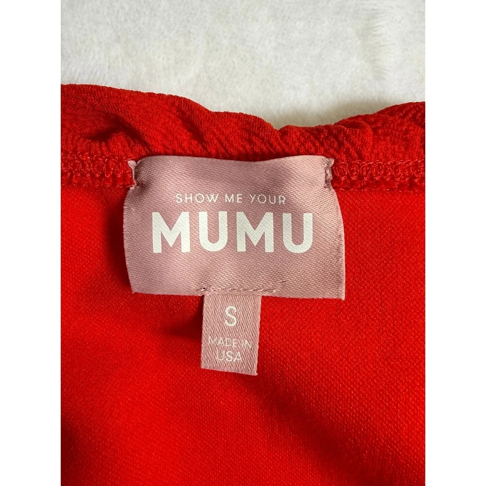 Show Me Your Mumu Rochelle Bodysuit Womens Small Red Ruffle Textured